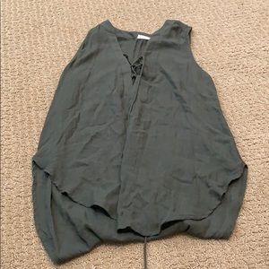 Tie up green tank top